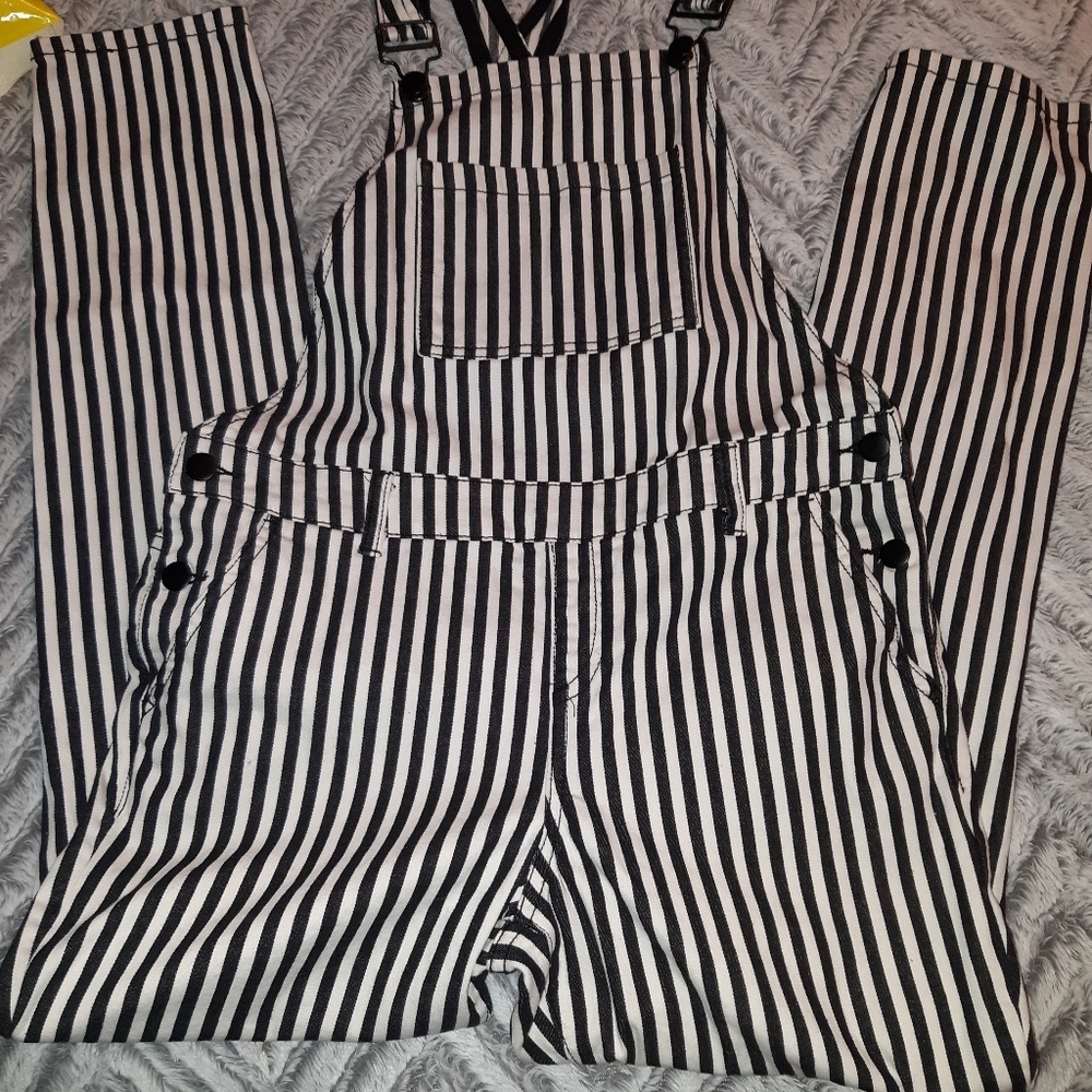 Striped overalls